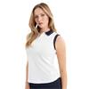 Green Lamb Ladies Octavia Sleeveless Club Polo Shirt White - Navy
