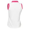 Green Lamb Ladies Octavia Sleeveless Club Polo Shirt White - Raspberry
