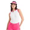 Green Lamb Ladies Octavia Sleeveless Club Polo Shirt White - Raspberry