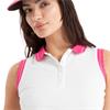 Green Lamb Ladies Octavia Sleeveless Club Polo Shirt White - Raspberry