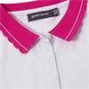 Green Lamb Ladies Octavia Sleeveless Club Polo Shirt White - Raspberry