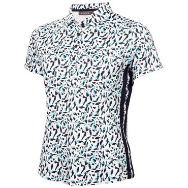 Green Lamb Ladies Odelle Printed Polo Shirt Arielli Print