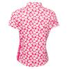Green Lamb Ladies Odelle Printed Polo Shirt Carnation Print