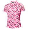 Green Lamb Ladies Odelle Printed Polo Shirt Carnation Print