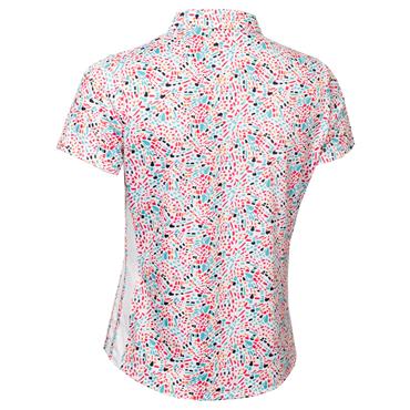 Green Lamb Ladies Odelle Printed Polo Shirt Festival Print