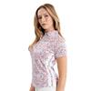 Green Lamb Ladies Odelle Printed Polo Shirt Festival Print