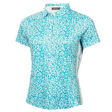 Green Lamb Ladies Odelle Printed Polo Shirt Pretty Print
