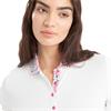 Green Lamb Ladies Odelle Printed Polo Shirt White - Festival Print