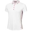 Green Lamb Ladies Odelle Printed Polo Shirt White - Festival Print
