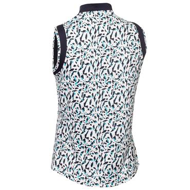 Green Lamb Ladies Odessa Sleeveless Printed Polo Shirt Arielli Print
