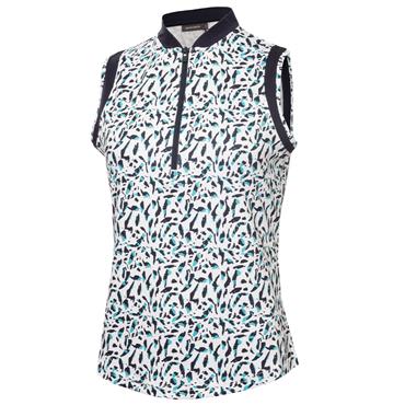 Green Lamb Ladies Odessa Sleeveless Printed Polo Shirt Arielli Print