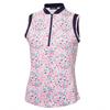 Green Lamb Ladies Odessa Sleeveless Printed Polo Shirt Festival Print