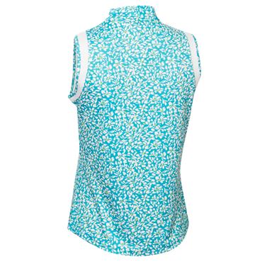 Green Lamb Ladies Odessa Sleeveless Printed Polo Shirt Pretty Print
