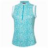 Green Lamb Ladies Odessa Sleeveless Printed Polo Shirt Pretty Print