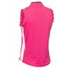 Green Lamb Ladies Odette Scalloped Sleeveless Polo Shirt Raspberry - Pink