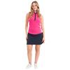 Green Lamb Ladies Odette Scalloped Sleeveless Polo Shirt Raspberry - Pink