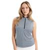 Green Lamb Ladies Olwyn Sleeveless Gingham Polo Shirt Navy - White
