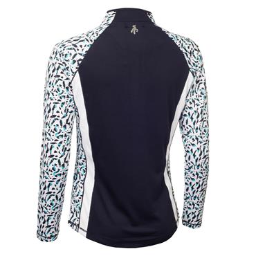 Green Lamb Ladies Ona Zip Neck Printed Long Sleeve Top Arielli Print