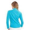 Green Lamb Ladies Olive Zip Neck Textured Long Sleeve Top Peacock Blue