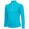 Green Lamb Ladies Olive Zip Neck Textured Long Sleeve Top Peacock Blue