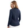 Green Lamb Ladies Olive Zip Neck Textured Long Sleeve Top Navy