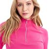 Green Lamb Ladies Olive Zip Neck Textured Long Sleeve Top Raspberry - Pink