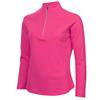 Green Lamb Ladies Olive Zip Neck Textured Long Sleeve Top Raspberry - Pink