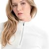 Green Lamb Ladies Olive Zip Neck Textured Long Sleeve Top White