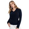 Green Lamb Ladies Oonagh Trellis V-Neck Sweater Navy