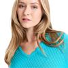 Green Lamb Ladies Oonagh Trellis V-Neck Sweater Peacock Blue