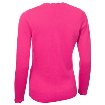 Green Lamb Ladies Oonagh Trellis V-Neck Sweater Raspberry - Pink