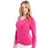 Green Lamb Ladies Oonagh Trellis V-Neck Sweater Raspberry - Pink