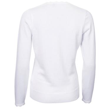 Green Lamb Ladies Oonagh Trellis V-Neck Sweater White