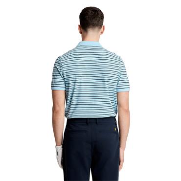 Lyle & Scott Gents Stripe Polo Shirt Breeze Blue - Dark Navy - Pink