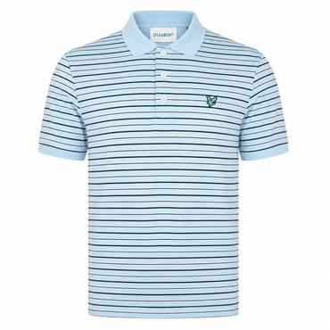 Lyle & Scott Gents Stripe Polo Shirt Breeze Blue - Dark Navy - Pink