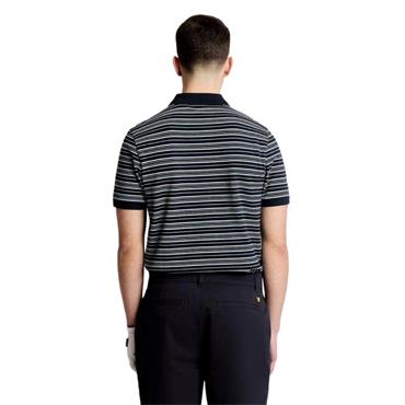 Lyle & Scott Gents Stripe Polo Shirt Dark Navy - Blue - Charcoal (Y635)