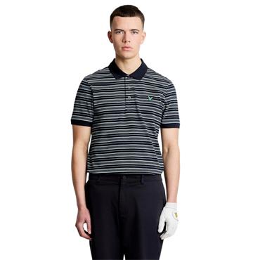 Lyle & Scott Gents Stripe Polo Shirt Dark Navy - Blue - Charcoal (Y635)