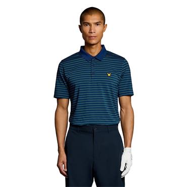 Lyle & Scott Gents Stripe Polo Shirt Mediterranean - Aquamarine (Y189)