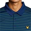 Lyle & Scott Gents Stripe Polo Shirt Mediterranean - Aquamarine (Y189)