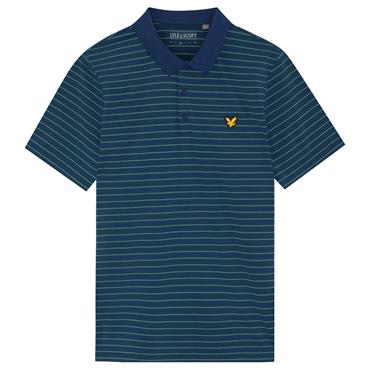 Lyle & Scott Gents Stripe Polo Shirt Mediterranean - Aquamarine (Y189)
