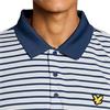 Lyle & Scott Gents Stripe Polo Shirt White - Aquamarine (Y190)