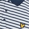 Lyle & Scott Gents Stripe Polo Shirt White - Aquamarine (Y190)