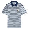 Lyle & Scott Gents Stripe Polo Shirt White - Aquamarine (Y190)