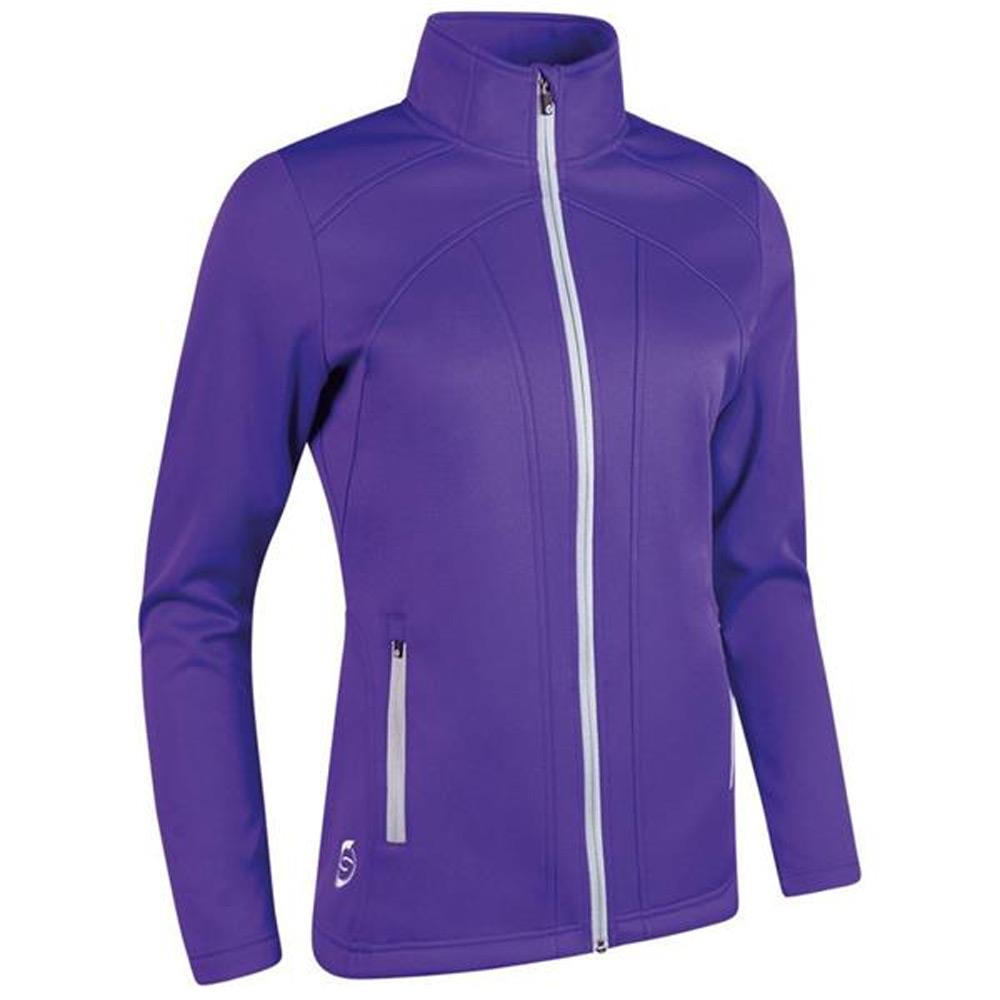 Sunderland Ladies Nova Zip Front Fleece Jacket Purple Silver Golf Store