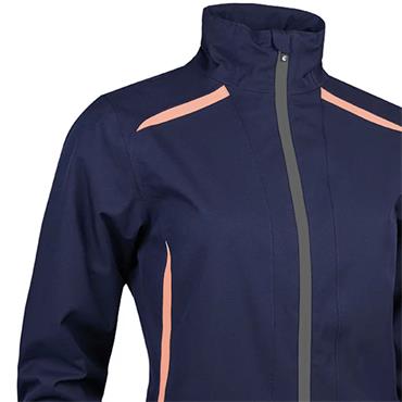 Sunderland Killy Ladies Zip Front Lightweight Panelled Waterproof Jacket Navy - Coral