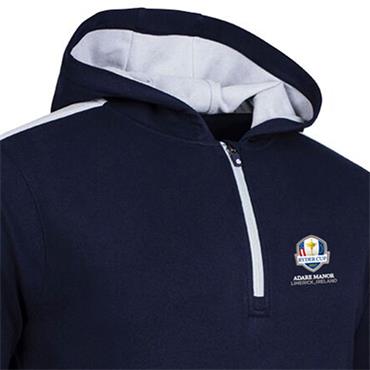 Sunderland Gents Atlas Official Ryder Cup 2027 Thermal Zip Neck Hoodie Navy - Silver Marl