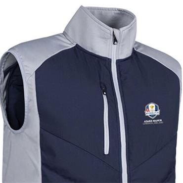 Sunderland Gents Andorra Official Ryder Cup 2027 Padded Bonded Thermal Gilet Navy - Silver 