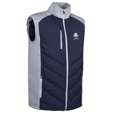 Sunderland Gents Andorra Official Ryder Cup 2027 Padded Bonded Thermal Gilet Navy - Silver 