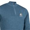 Sunderland Gents Sirocco Official Ryder Cup 2027 ¼ Zip Lined Sweater Pacific Blue - White