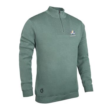 Sunderland Gents Sirocco Official Ryder Cup 2027 ¼ Zip Lined Sweater Pine Green - Black